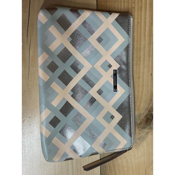 Stella & Dot make up cosmetic travel bag. Full Zip. Metallic Colors. Gold tan - Picture 2 of 9